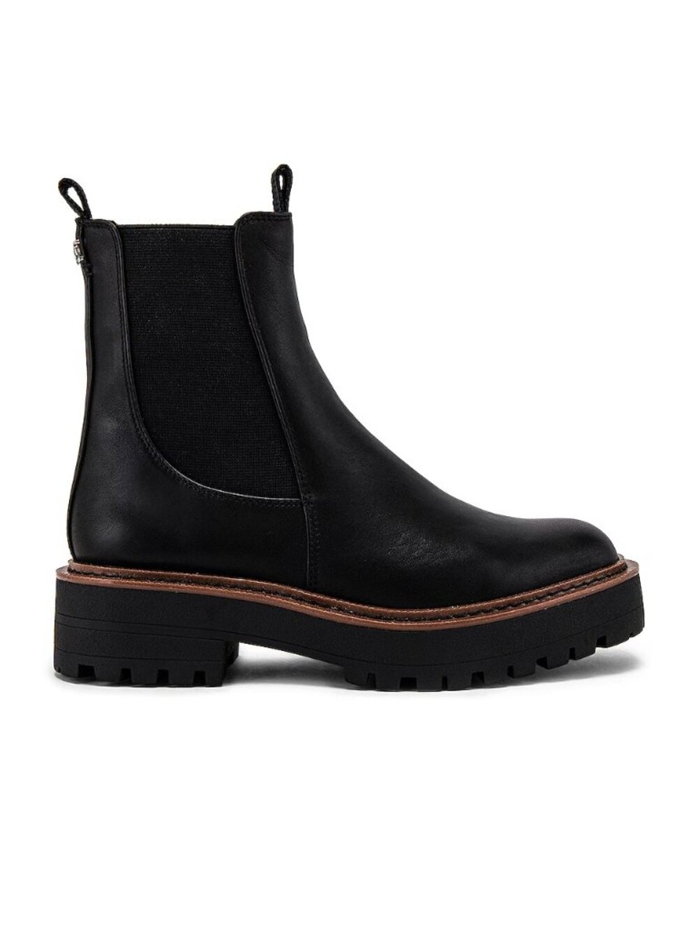 Sam Edelman Black Leather Chelsea Lug Ankle Boots 7.5